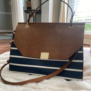 Kelly and Katie Navy and White Handbag